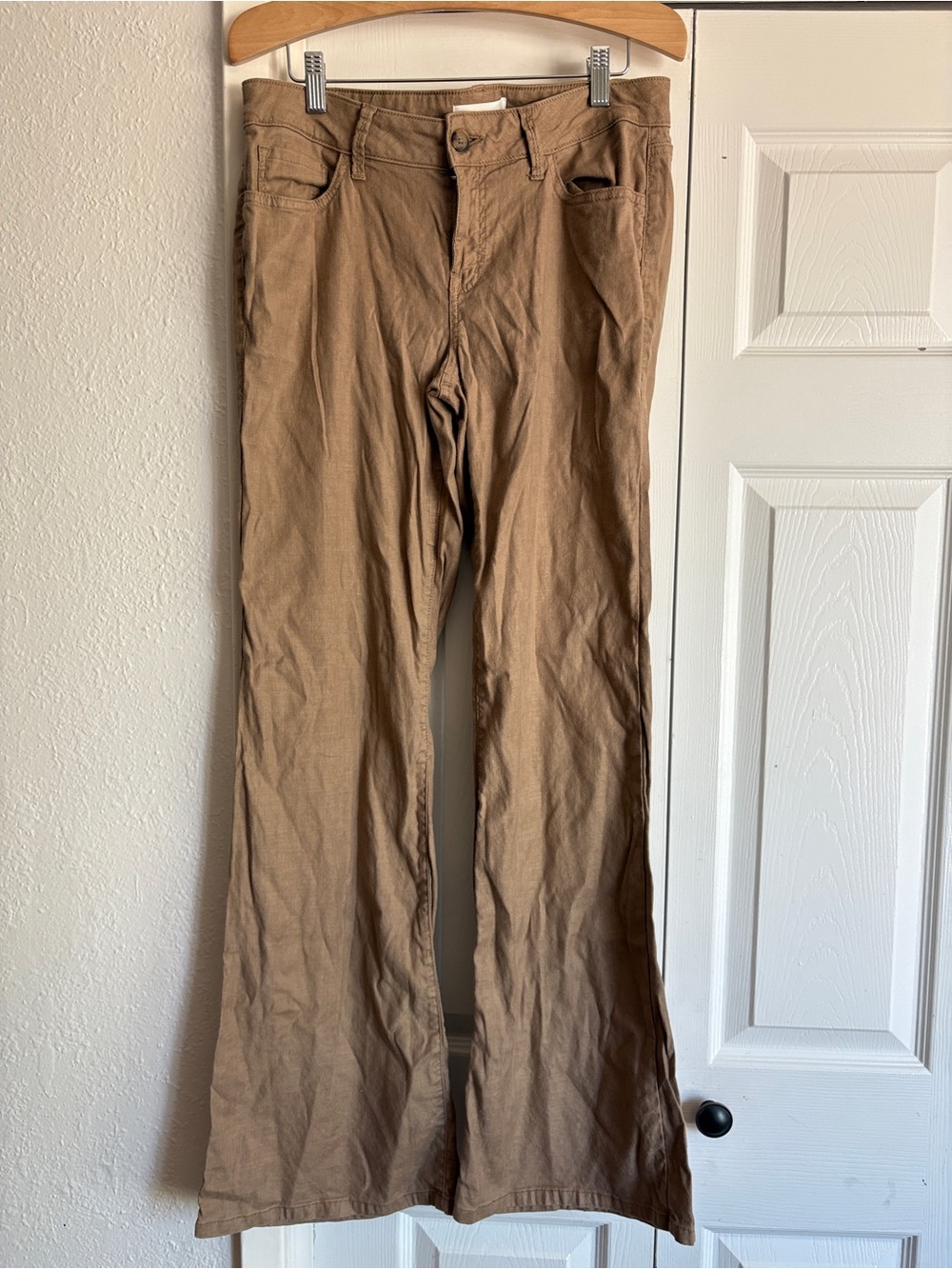 Level 99 Newport Wide Leg Linen Pant in Sandcastle